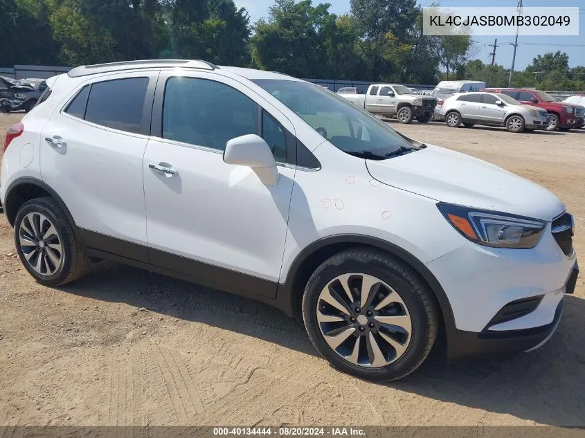 2021 Buick Encore Fwd Preferred VIN: KL4CJASB0MB302049 Lot: 40134444