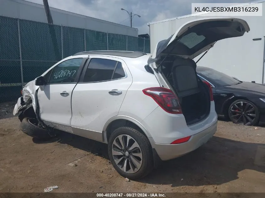 KL4CJESBXMB316239 2021 Buick Encore Awd Preferred