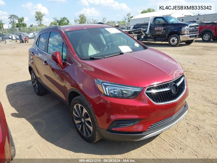 KL4CJESBXMB335342 2021 Buick Encore Awd Preferred