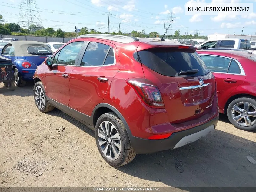 KL4CJESBXMB335342 2021 Buick Encore Awd Preferred