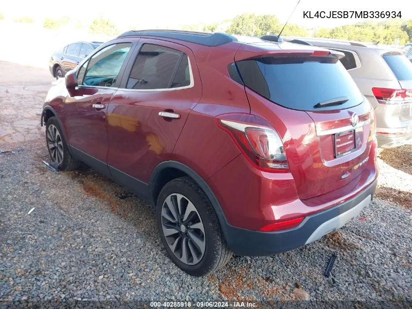 2021 Buick Encore Preferred VIN: KL4CJESB7MB336934 Lot: 40285918