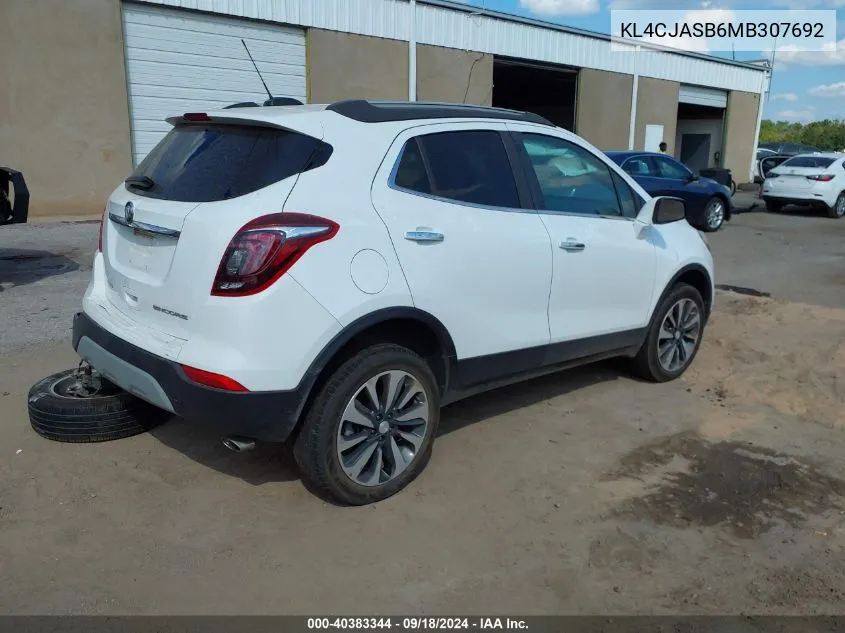 2021 Buick Encore Fwd Preferred VIN: KL4CJASB6MB307692 Lot: 40383344