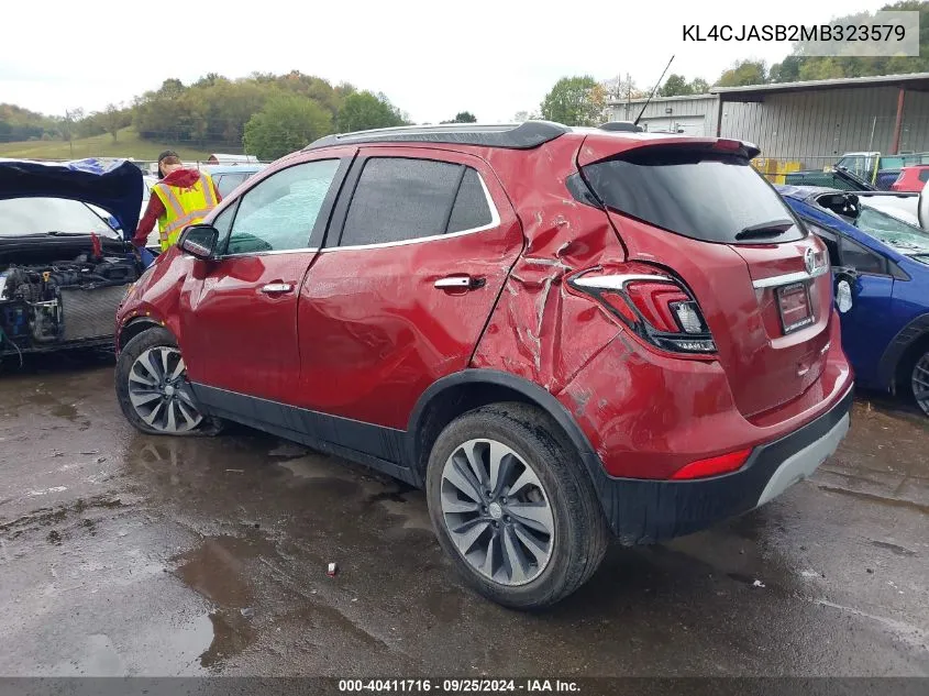 2021 Buick Encore Fwd Preferred VIN: KL4CJASB2MB323579 Lot: 40411716