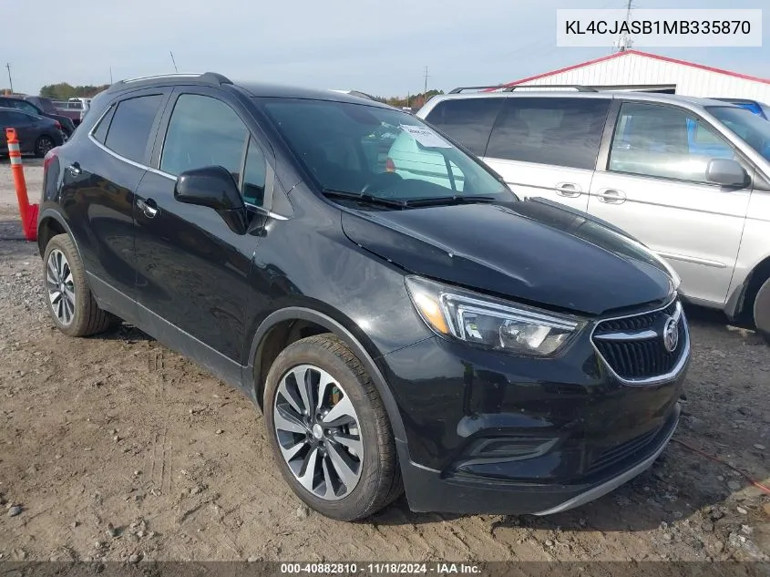 2021 Buick Encore Fwd Preferred VIN: KL4CJASB1MB335870 Lot: 40882810