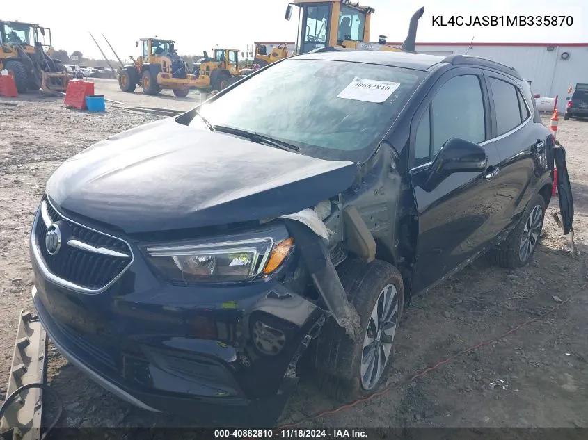 2021 Buick Encore Fwd Preferred VIN: KL4CJASB1MB335870 Lot: 40882810