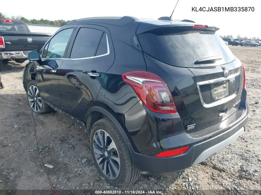 2021 Buick Encore Fwd Preferred VIN: KL4CJASB1MB335870 Lot: 40882810