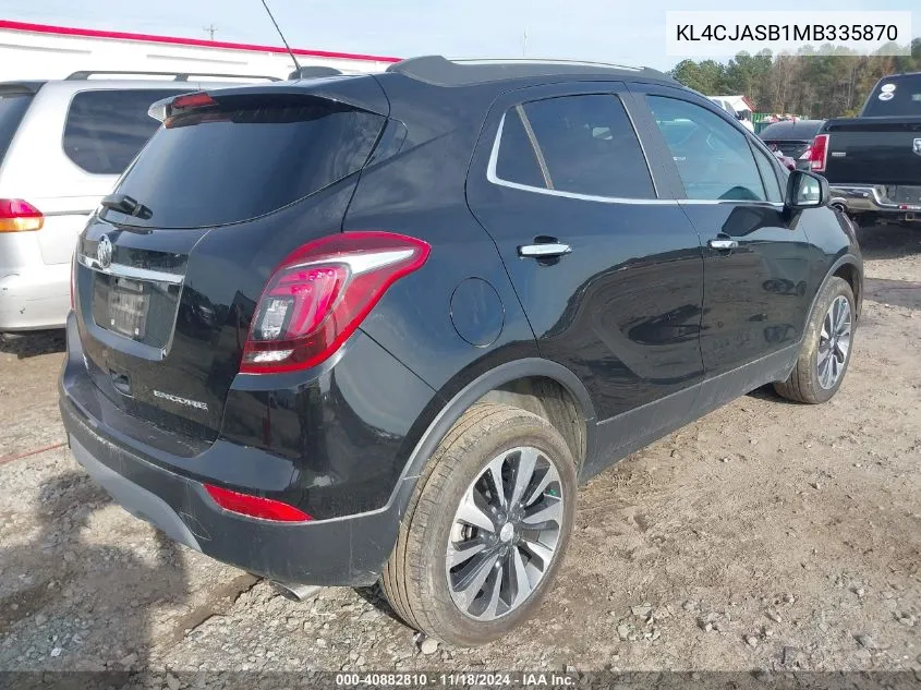 2021 Buick Encore Fwd Preferred VIN: KL4CJASB1MB335870 Lot: 40882810