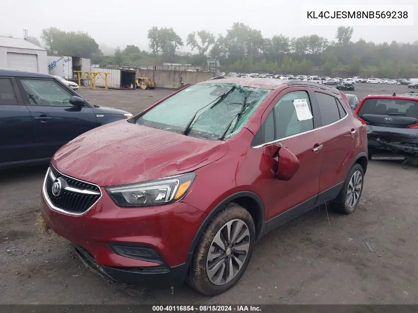 2022 Buick Encore Awd Preferred VIN: KL4CJESM8NB569238 Lot: 40116854