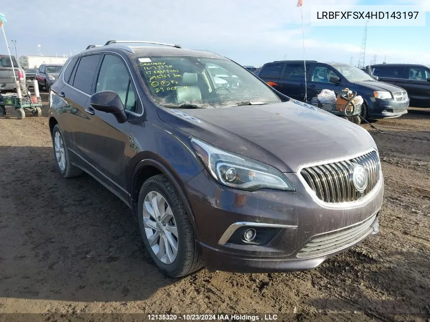 2017 Buick Envision VIN: LRBFXFSX4HD143197 Lot: 12135320