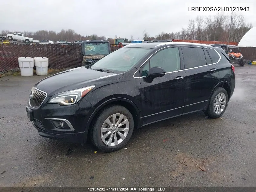 2017 Buick Envision VIN: LRBFXDSA2HD121943 Lot: 12154292