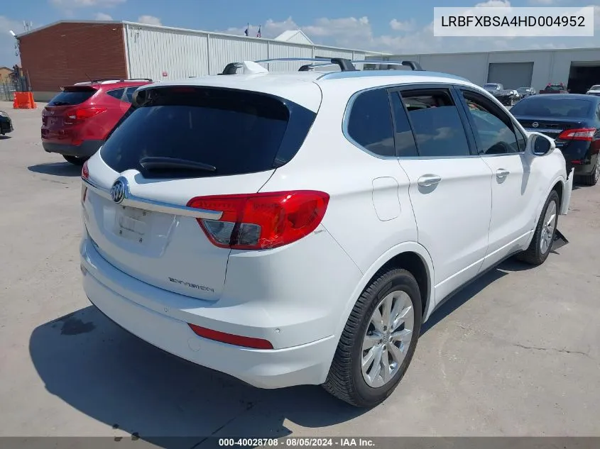 2017 Buick Envision Essence VIN: LRBFXBSA4HD004952 Lot: 40028708