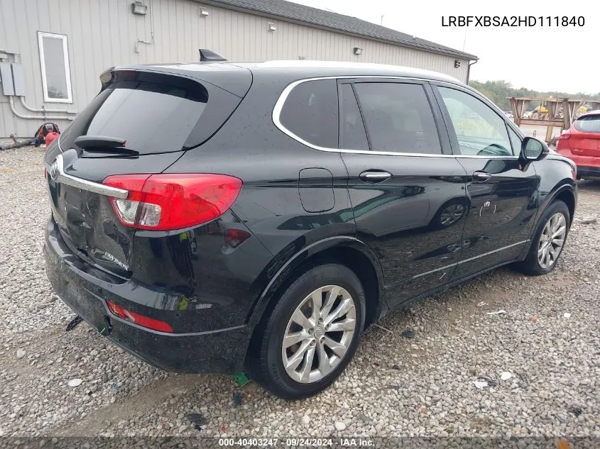 2017 Buick Envision Essence VIN: LRBFXBSA2HD111840 Lot: 40403247