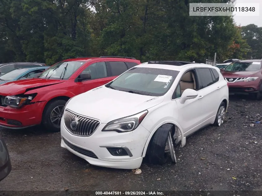 2017 Buick Envision Premium Ii VIN: LRBFXFSX6HD118348 Lot: 40447581