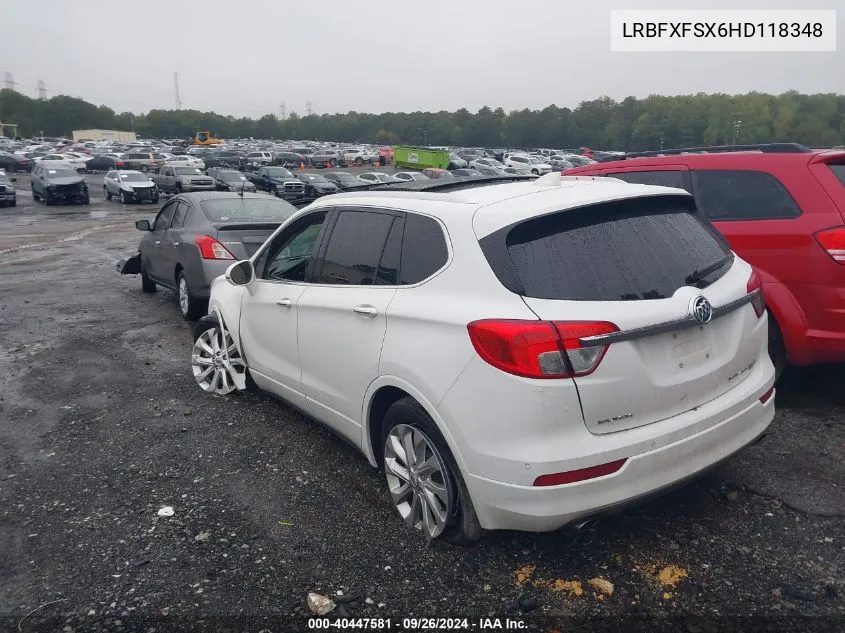 2017 Buick Envision Premium Ii VIN: LRBFXFSX6HD118348 Lot: 40447581