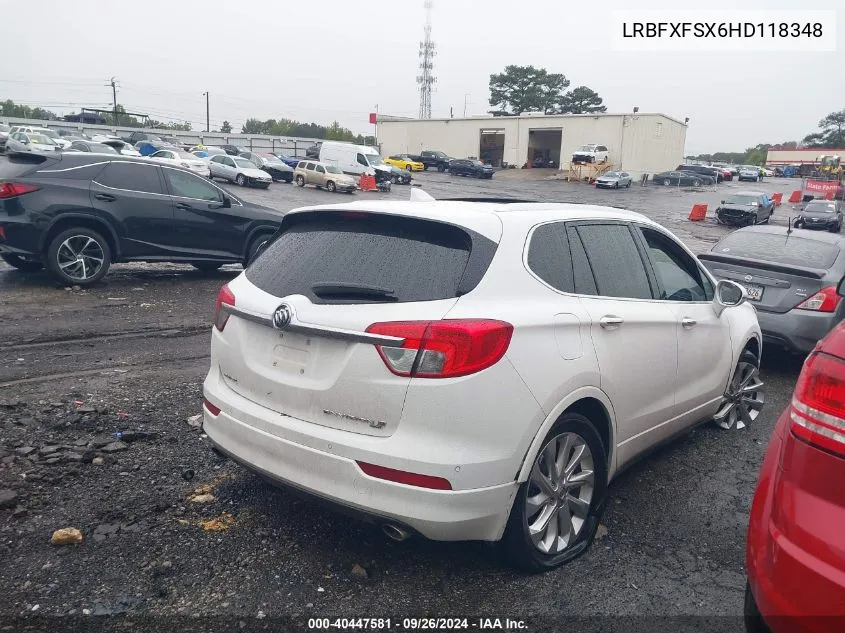 2017 Buick Envision Premium Ii VIN: LRBFXFSX6HD118348 Lot: 40447581