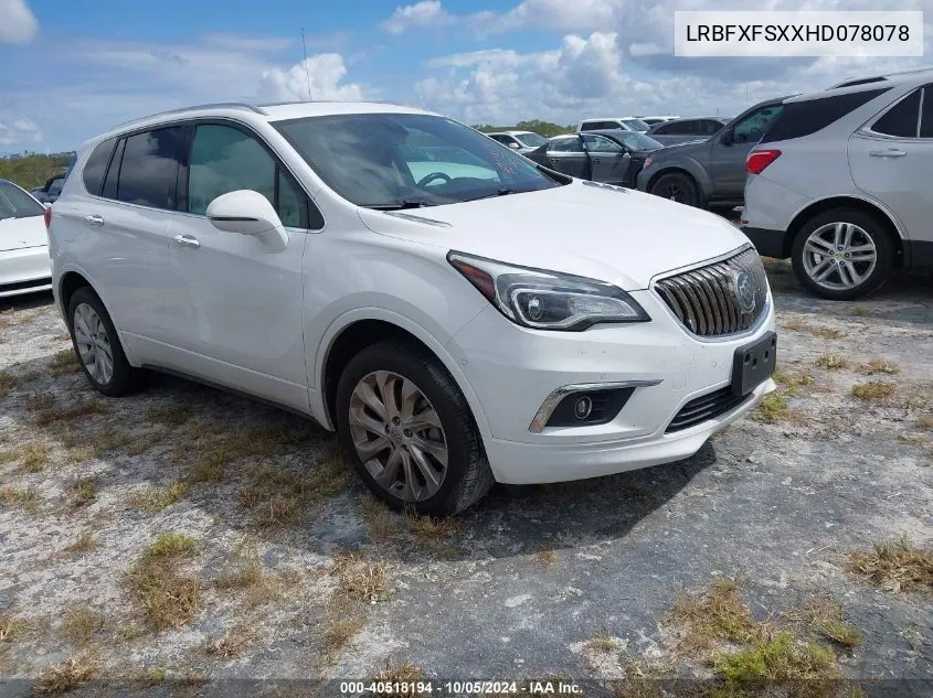 2017 Buick Envision Premium Ii VIN: LRBFXFSXXHD078078 Lot: 40518194