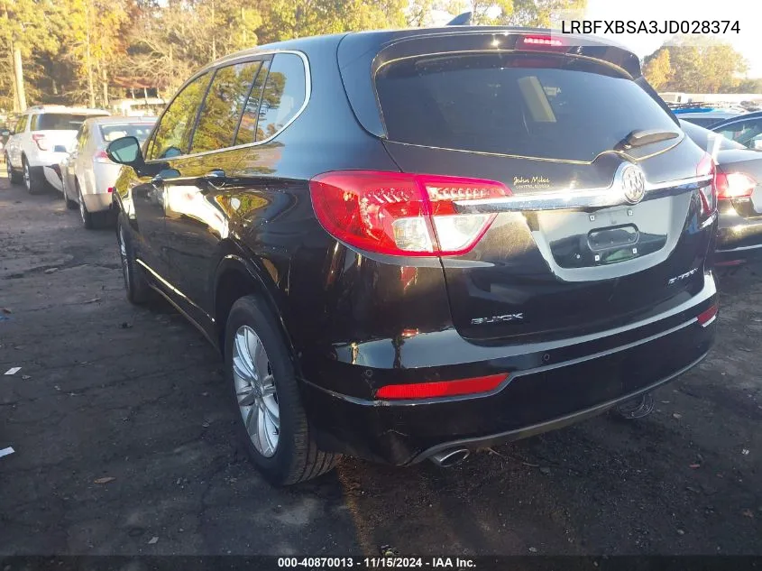 2018 Buick Envision Preferred VIN: LRBFXBSA3JD028374 Lot: 40870013