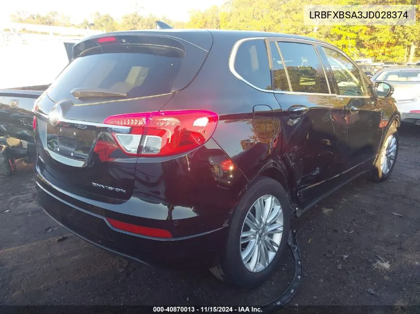 2018 Buick Envision Preferred VIN: LRBFXBSA3JD028374 Lot: 40870013