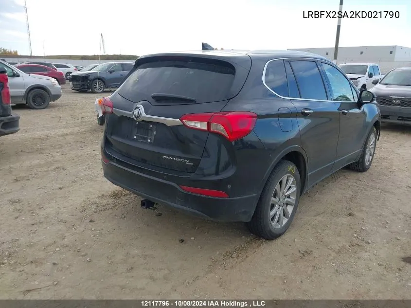 2019 Buick Envision VIN: LRBFX2SA2KD021790 Lot: 12117796