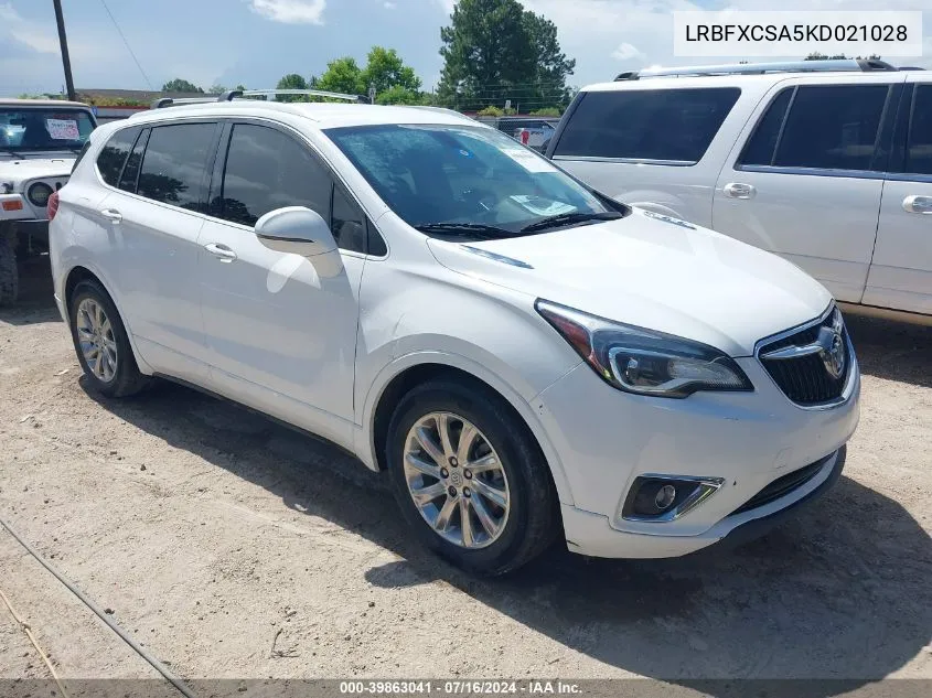 2019 Buick Envision Fwd Essence VIN: LRBFXCSA5KD021028 Lot: 39863041