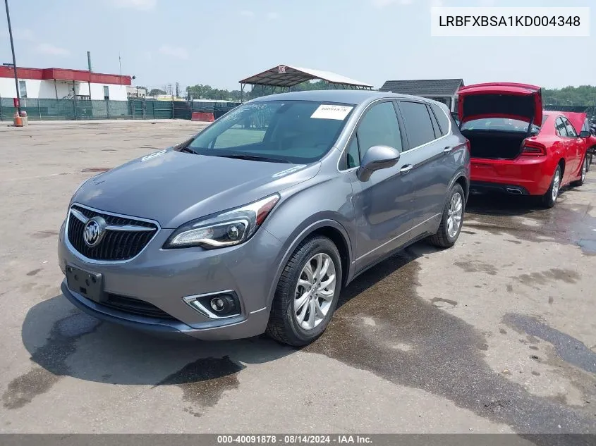 2019 Buick Envision Fwd Preferred VIN: LRBFXBSA1KD004348 Lot: 40091878