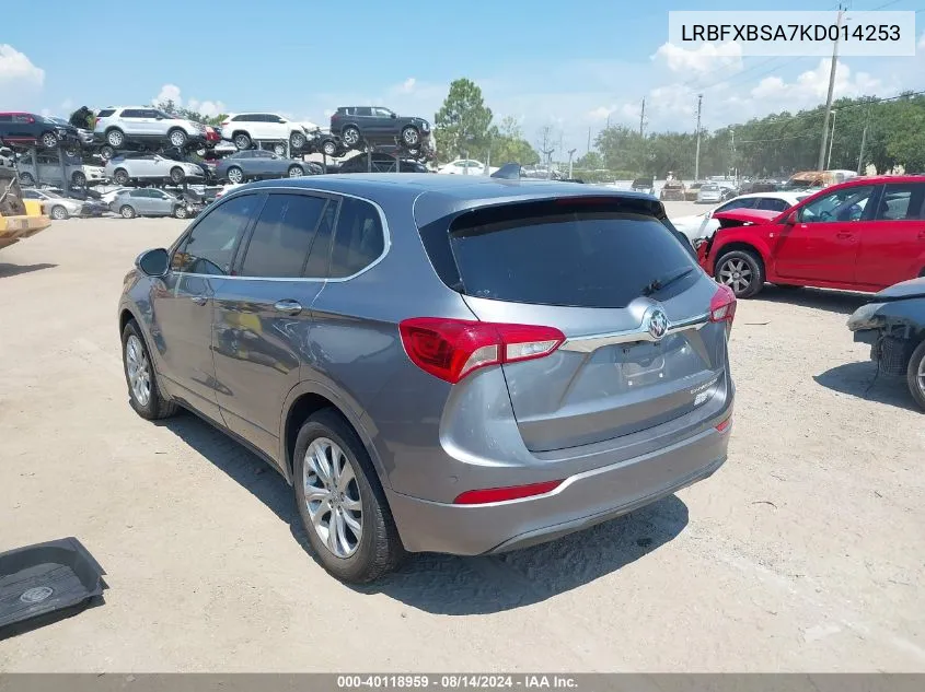 2019 Buick Envision Fwd Preferred VIN: LRBFXBSA7KD014253 Lot: 40118959