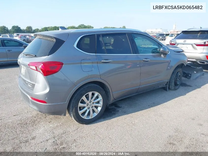 2019 Buick Envision Fwd Essence VIN: LRBFXCSA5KD065482 Lot: 40162520