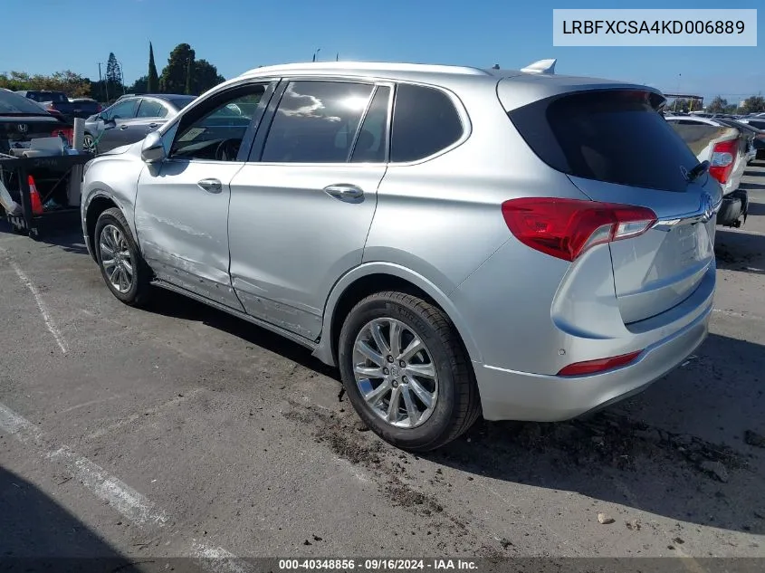 2019 Buick Envision Fwd Essence VIN: LRBFXCSA4KD006889 Lot: 40348856