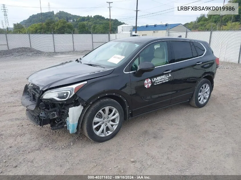 2019 Buick Envision Preferred VIN: LRBFXBSA9KD019986 Lot: 40371832