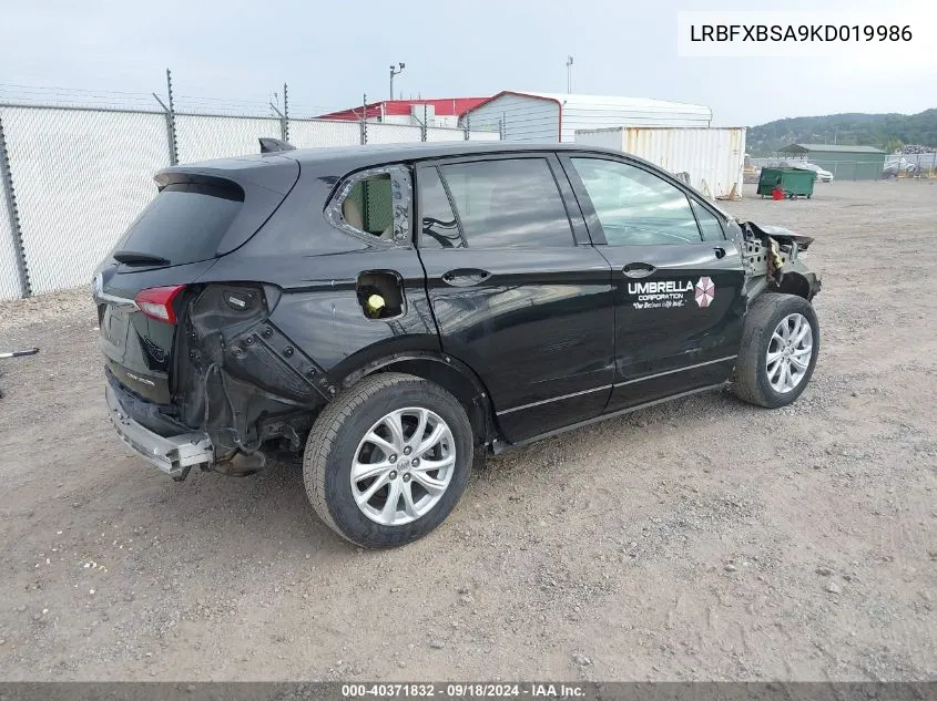 2019 Buick Envision Preferred VIN: LRBFXBSA9KD019986 Lot: 40371832