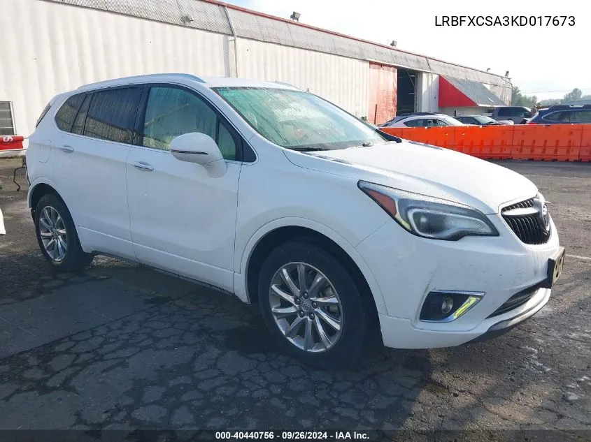 2019 Buick Envision Fwd Essence VIN: LRBFXCSA3KD017673 Lot: 40440756