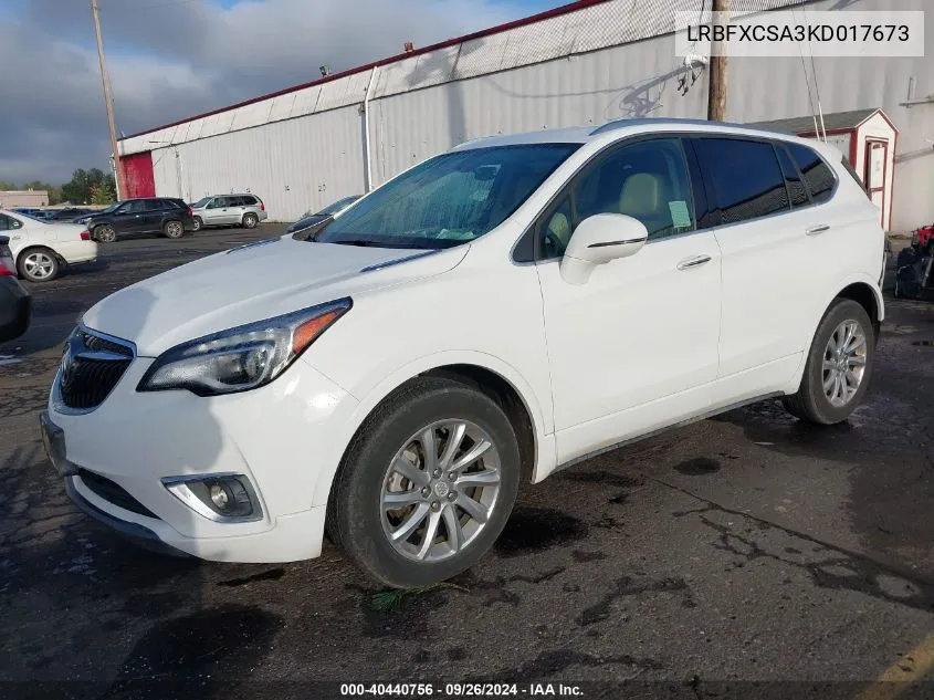 2019 Buick Envision Fwd Essence VIN: LRBFXCSA3KD017673 Lot: 40440756