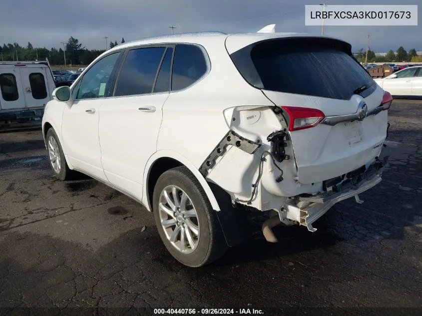 2019 Buick Envision Fwd Essence VIN: LRBFXCSA3KD017673 Lot: 40440756