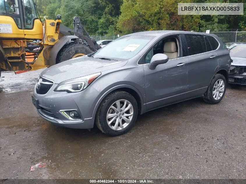 2019 Buick Envision Preferred VIN: LRBFX1SAXKD005833 Lot: 40452344