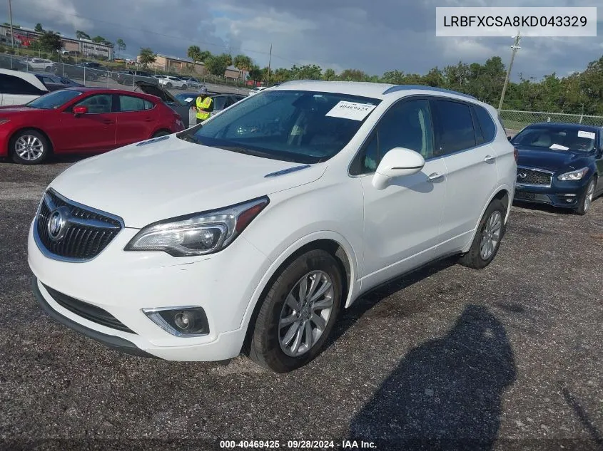 2019 Buick Envision Fwd Essence VIN: LRBFXCSA8KD043329 Lot: 40469425