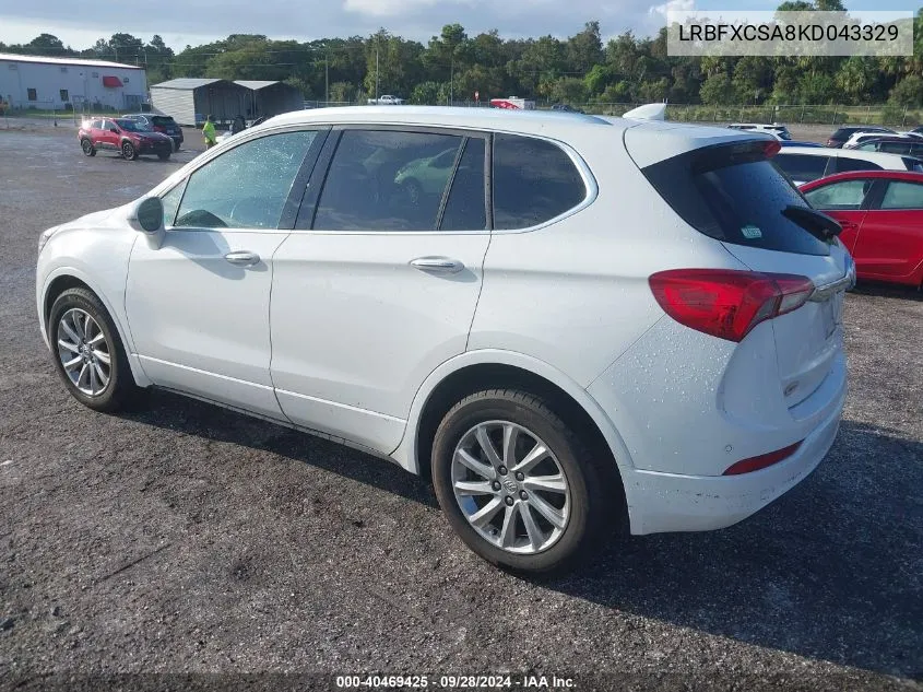 2019 Buick Envision Fwd Essence VIN: LRBFXCSA8KD043329 Lot: 40469425