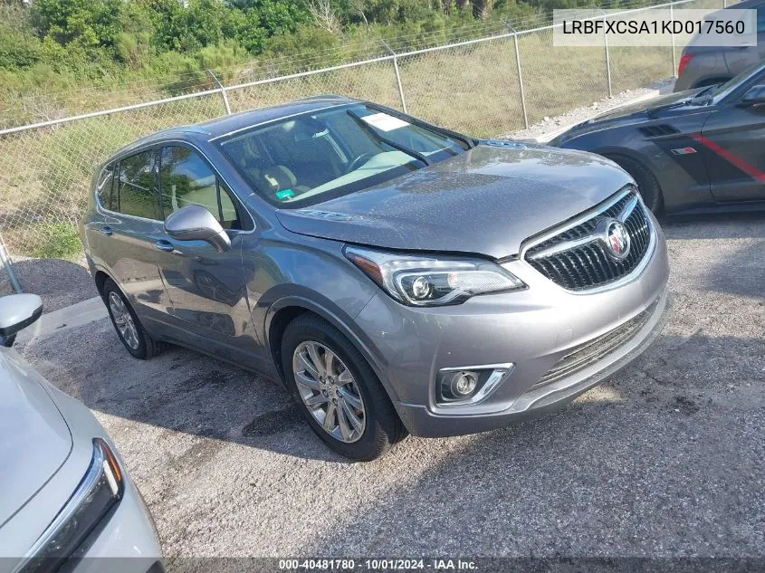 2019 Buick Envision Essence VIN: LRBFXCSA1KD017560 Lot: 40481780