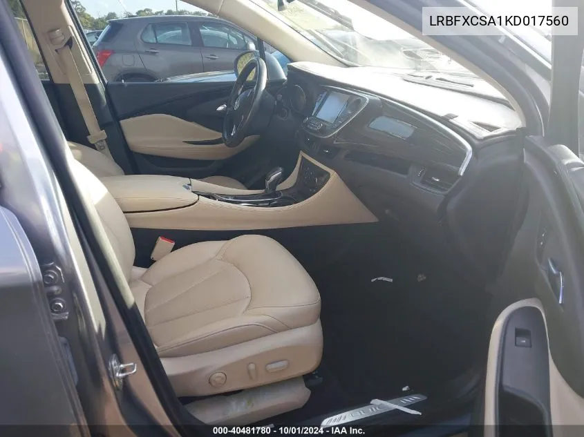 2019 Buick Envision Essence VIN: LRBFXCSA1KD017560 Lot: 40481780