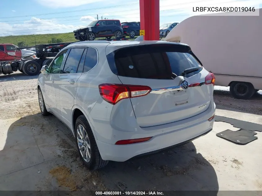 2019 Buick Envision Fwd Essence VIN: LRBFXCSA8KD019046 Lot: 40603081