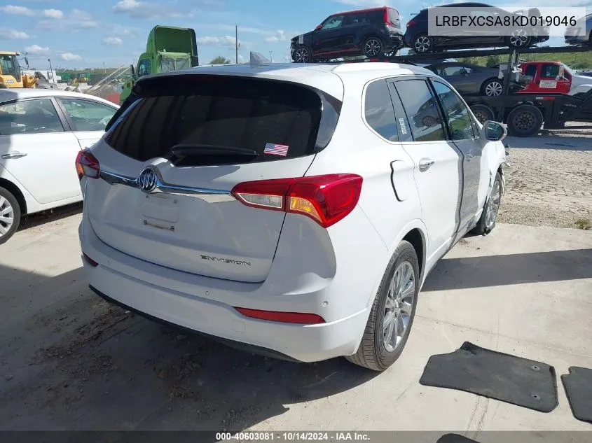 2019 Buick Envision Fwd Essence VIN: LRBFXCSA8KD019046 Lot: 40603081