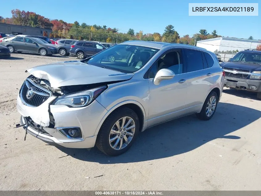 2019 Buick Envision Awd Essence VIN: LRBFX2SA4KD021189 Lot: 40638171