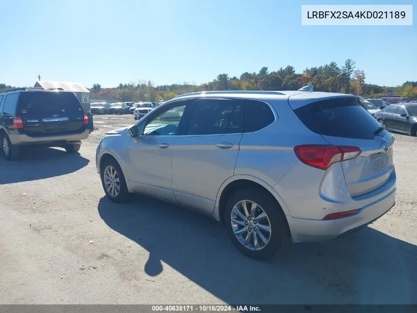 2019 Buick Envision Awd Essence VIN: LRBFX2SA4KD021189 Lot: 40638171