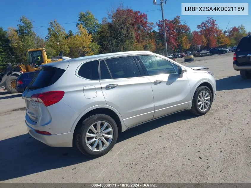 2019 Buick Envision Awd Essence VIN: LRBFX2SA4KD021189 Lot: 40638171