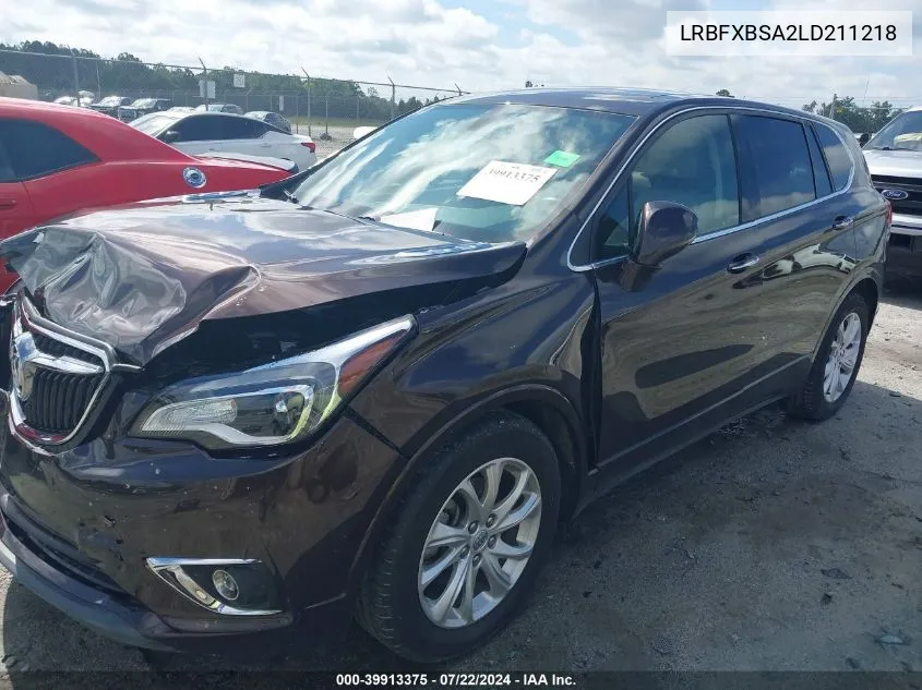 2020 Buick Envision Fwd Preferred VIN: LRBFXBSA2LD211218 Lot: 39913375