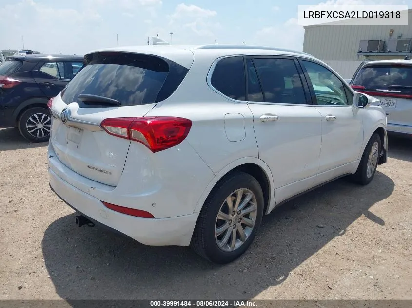 2020 Buick Envision Fwd Essence VIN: LRBFXCSA2LD019318 Lot: 39991484