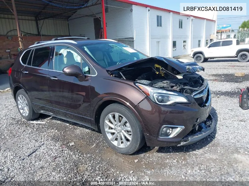 LRBFXCSAXLD081419 2020 Buick Envision Fwd Essence