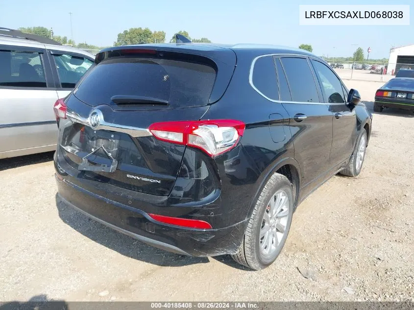 2020 Buick Envision Fwd Essence VIN: LRBFXCSAXLD068038 Lot: 40185408