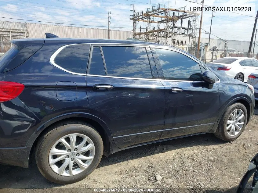 2020 Buick Envision Fwd Preferred VIN: LRBFXBSAXLD109228 Lot: 40276672