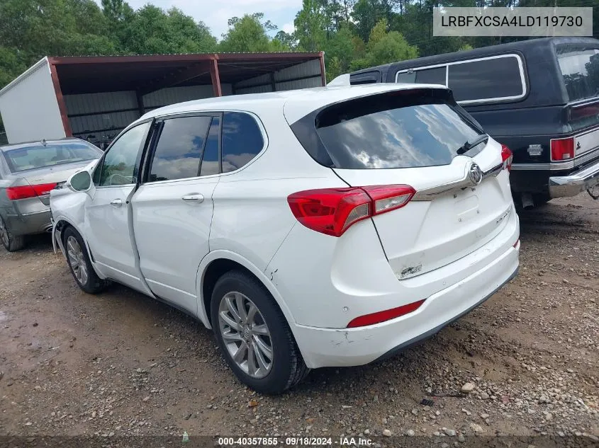 2020 Buick Envision Fwd Essence VIN: LRBFXCSA4LD119730 Lot: 40357855