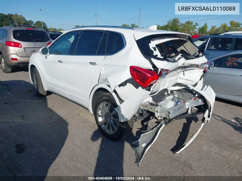 2020 Buick Envision Fwd Essence VIN: LRBFXCSA6LD110088 Lot: 40484659